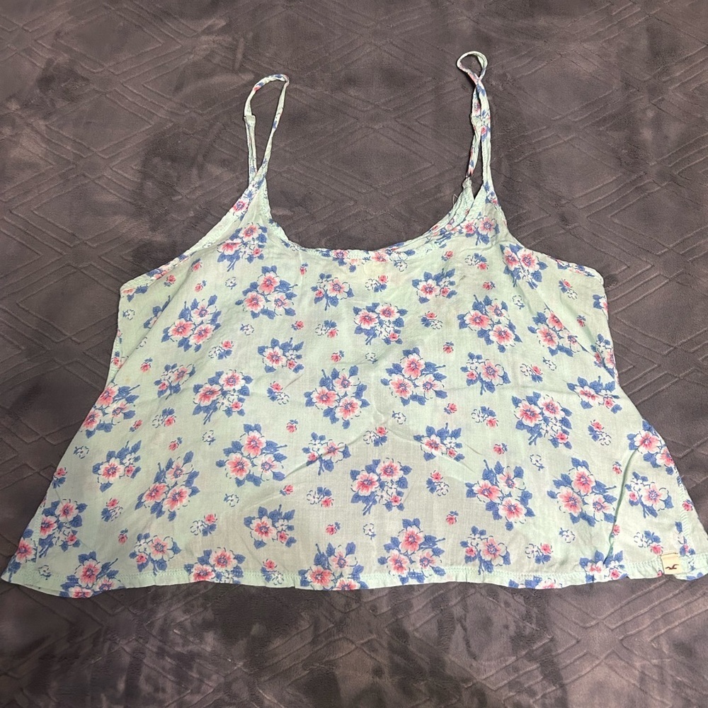 Hollister floral open back crop top